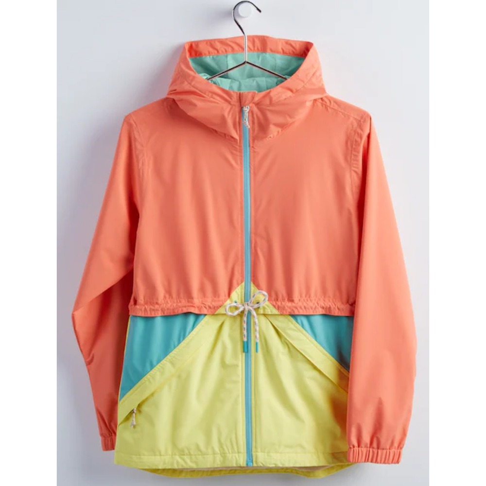 Burton Narraway Jacket Womens Small Colorblock Hooded Windbreaker Zip